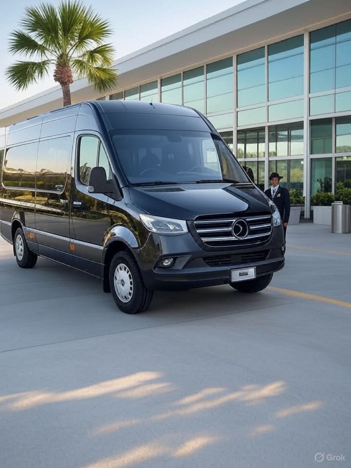 Royalton Bavaro Airport Transfer - Luxury Mercedes Sprinter Waiting at Punta Cana Airport PUJ