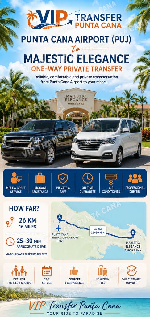 Punta Cana Airport transfer to Majestic Elegance with VIP Transfer Punta Cana private transportation from PUJ